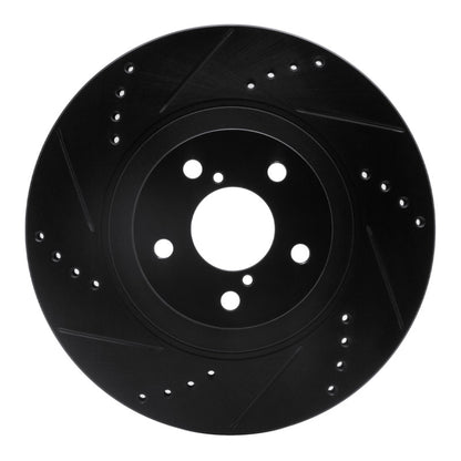R1 Concepts R1 04-25 Scion FR-S Front Left Drilled & Slotted Black Brake Rotor