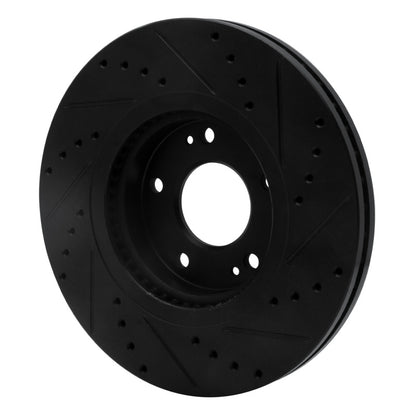 R1 Concepts R1 10-13 Hyundai Santa Fe Front Left Drilled & Slotted Black Brake Rotor