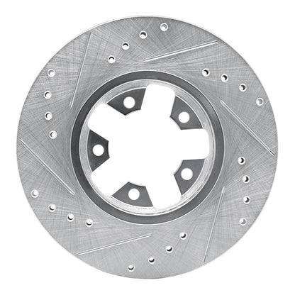 R1 Concepts R1 84-89 Nissan 300ZX Front Right Drilled & Slotted Silver Brake Rotor
