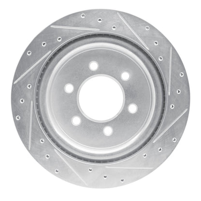 R1 Concepts R1 21-25 Ford F-150 4WD Rear Left Drilled & Slotted Silver Brake Rotor