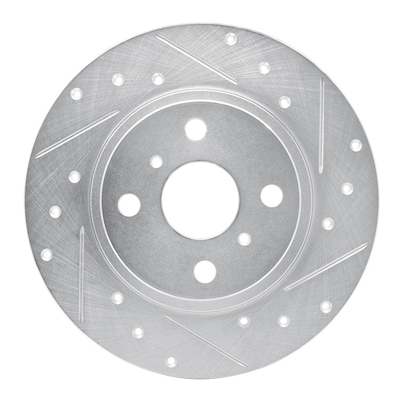 R1 Concepts R1 87-89 Toyota MR2 Rear Right Drilled & Slotted Silver Brake Rotor
