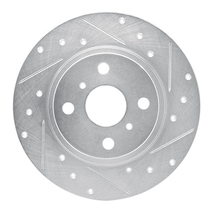 R1 Concepts R1 87-89 Toyota MR2 Rear Right Drilled & Slotted Silver Brake Rotor