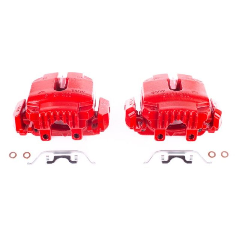 PowerStop Power Stop 2006 BMW 325i Front Red Calipers w/Brackets - Pair