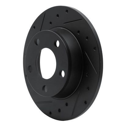 R1 Concepts R1 99-05 Audi Allroad Rear Left Drilled & Slotted Black Brake Rotor