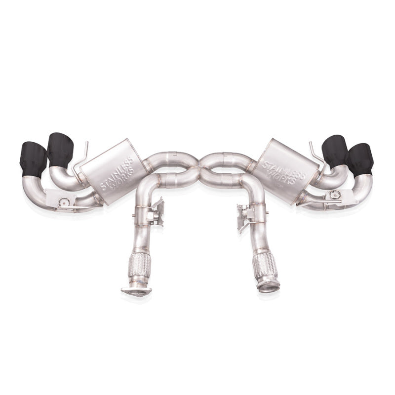 Stainless Works 20-21 Chevrolet Corvette C8 6.2L Legend Cat-Back Exhaust w/ Matte Black Tips