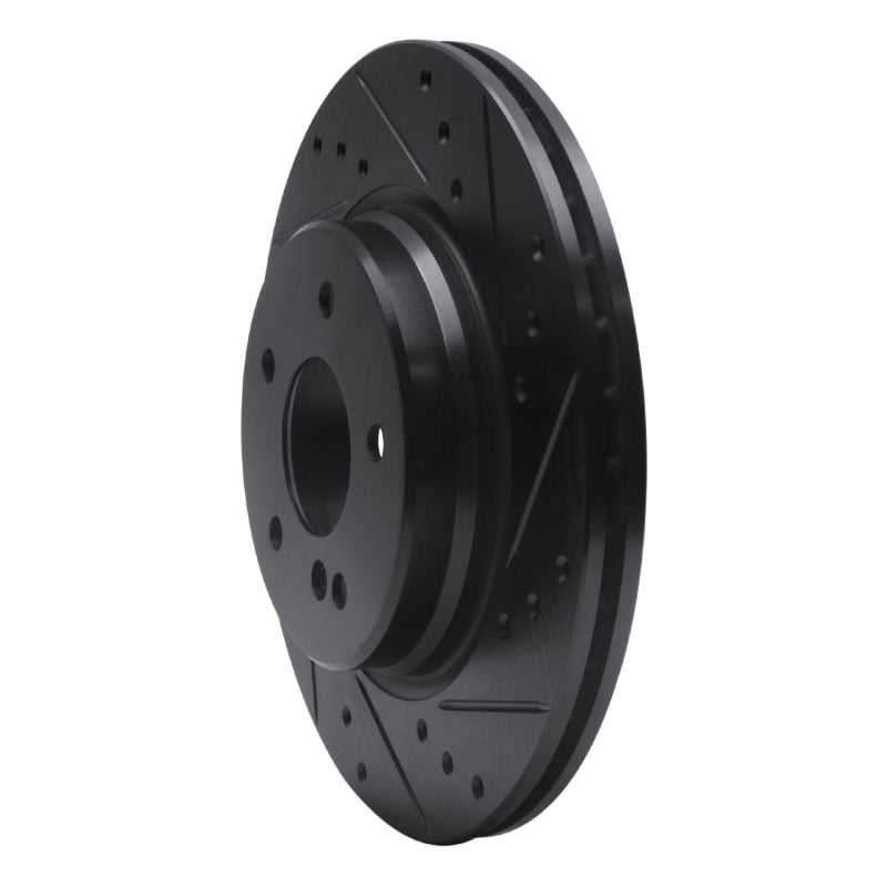 R1 Concepts R1 98-09 Chrysler Crossfire Rear Right Drilled & Slotted Black Brake Rotor