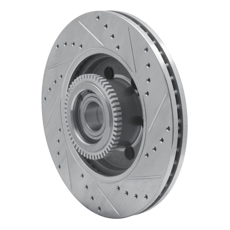 R1 Concepts R1 04-08 Ford F-150 RWD Front Left Drilled & Slotted Silver Brake Rotor