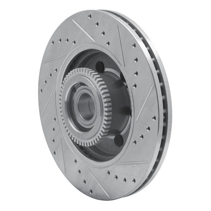 R1 Concepts R1 04-08 Ford F-150 RWD Front Left Drilled & Slotted Silver Brake Rotor