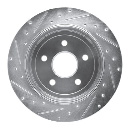 R1 Concepts R1 05-10 Jeep Commander Rear Right Drilled & Slotted Silver Brake Rotor