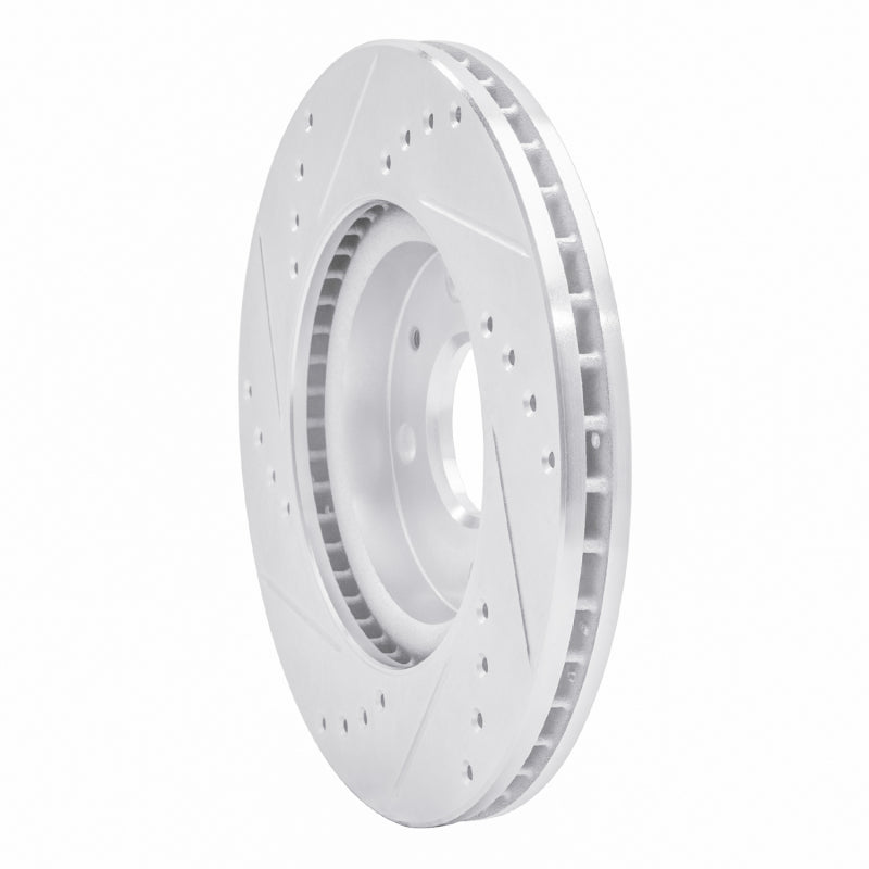 R1 Concepts R1 83-93 Jaguar XJS Rear Right Drilled & Slotted Silver Brake Rotor