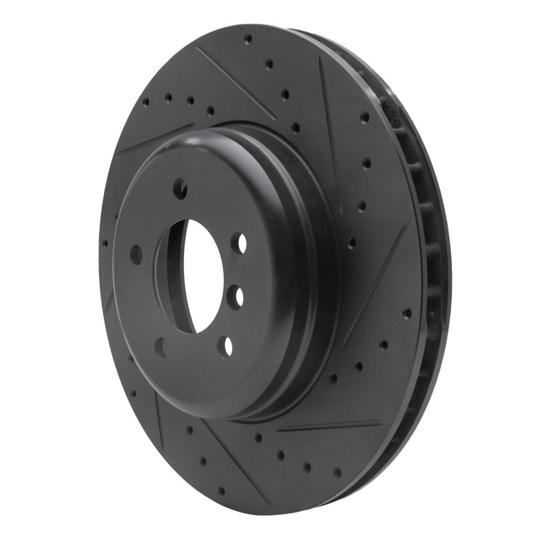 R1 Concepts R1 11-16 BMW Z4 Front Right Drilled & Slotted Black Brake Rotor