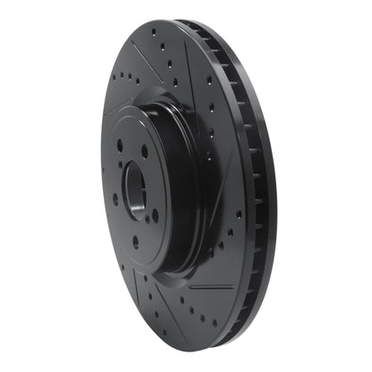 R1 Concepts R1 05-18 Subaru Forester Front Right Drilled & Slotted Black Brake Rotor