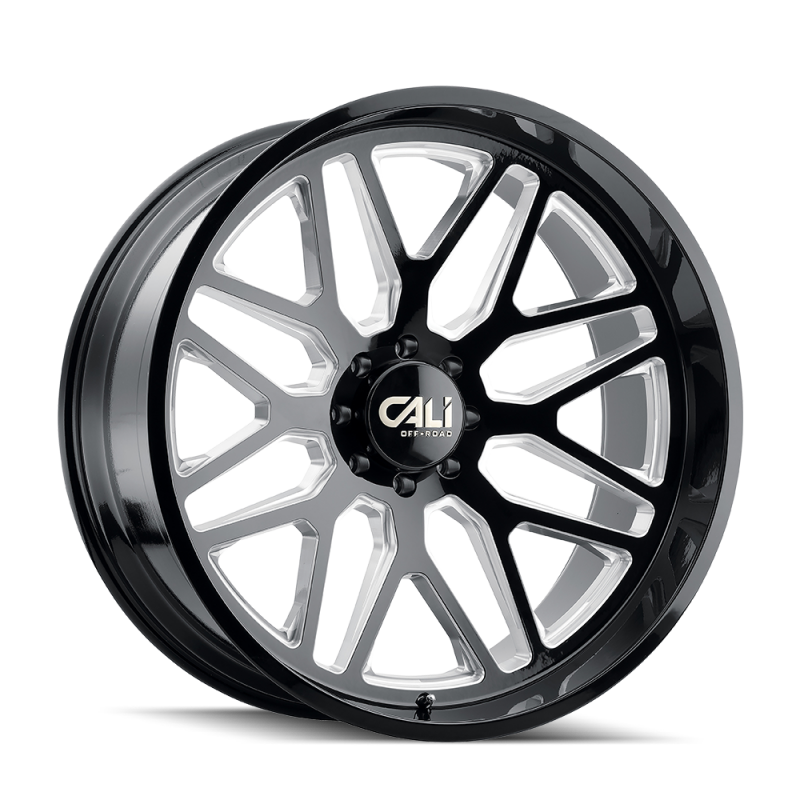 Cali Off-Road 9115 Invader 20x10 / 6x139.7 BP / -25mm Offset / 106.1mm Hub Gloss Black Milled Wheel