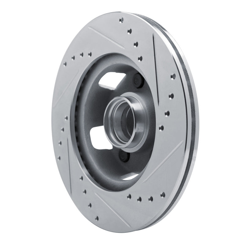 R1 Concepts R1 65-67 Ford Falcon Front Left Drilled & Slotted Silver Brake Rotor
