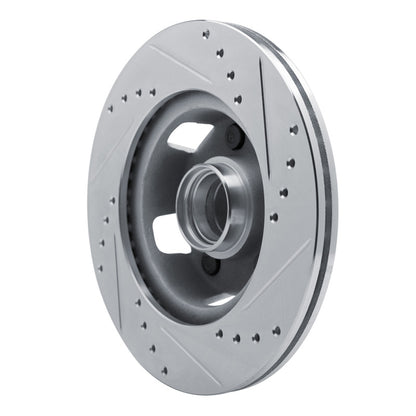 R1 Concepts R1 65-67 Ford Falcon Front Left Drilled & Slotted Silver Brake Rotor