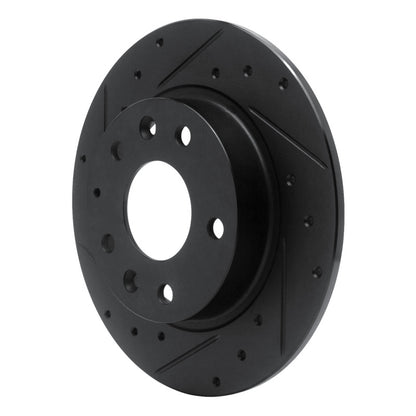 R1 Concepts R1 14-25 Mazda 3 Rear Left Drilled & Slotted Black Brake Rotor