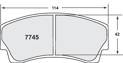 PFC 7745.01.16.44 REAR BRAKE PADS RACE 01 CMPD 16MM D2 / K-SPORT 4-PISTON & 6-PISTON
