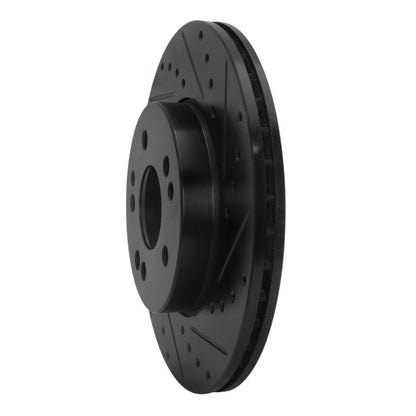R1 Concepts R1 90-95 Mercedes-Benz 300CE Front Right Drilled & Slotted Black Brake Rotor
