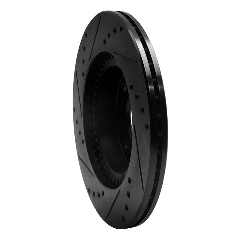 R1 Concepts R1 87-90 Acura Legend Front Right Drilled & Slotted Black Brake Rotor