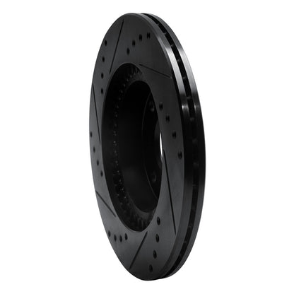 R1 Concepts R1 87-90 Acura Legend Front Right Drilled & Slotted Black Brake Rotor