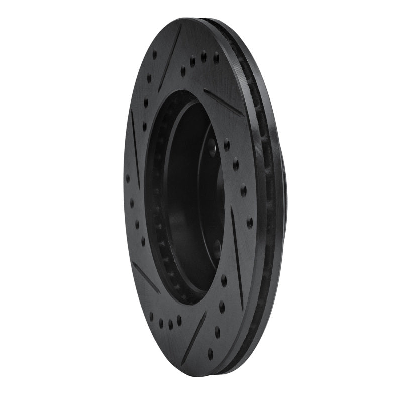 R1 Concepts R1 94-97 Ford Aspire Front Right Drilled & Slotted Black Brake Rotor
