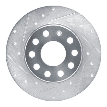 R1 Concepts R1 17-25 Audi Q2 (Mexico) Rear Left Drilled & Slotted Silver Brake Rotor