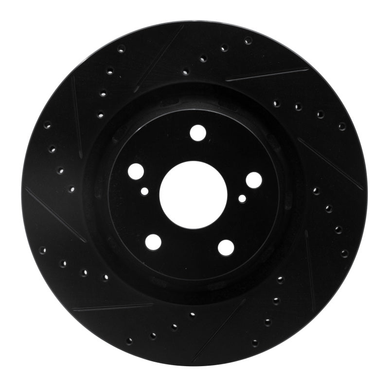 R1 Concepts R1 09-15 Toyota Venza Front Left Drilled & Slotted Black Brake Rotor
