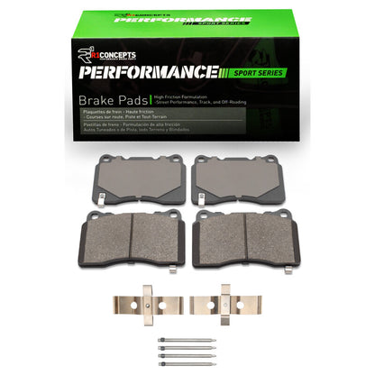 R1 Concepts R1 14-17 Dodge Viper Front/Rear Performance Sport Pads & Hardware Kit