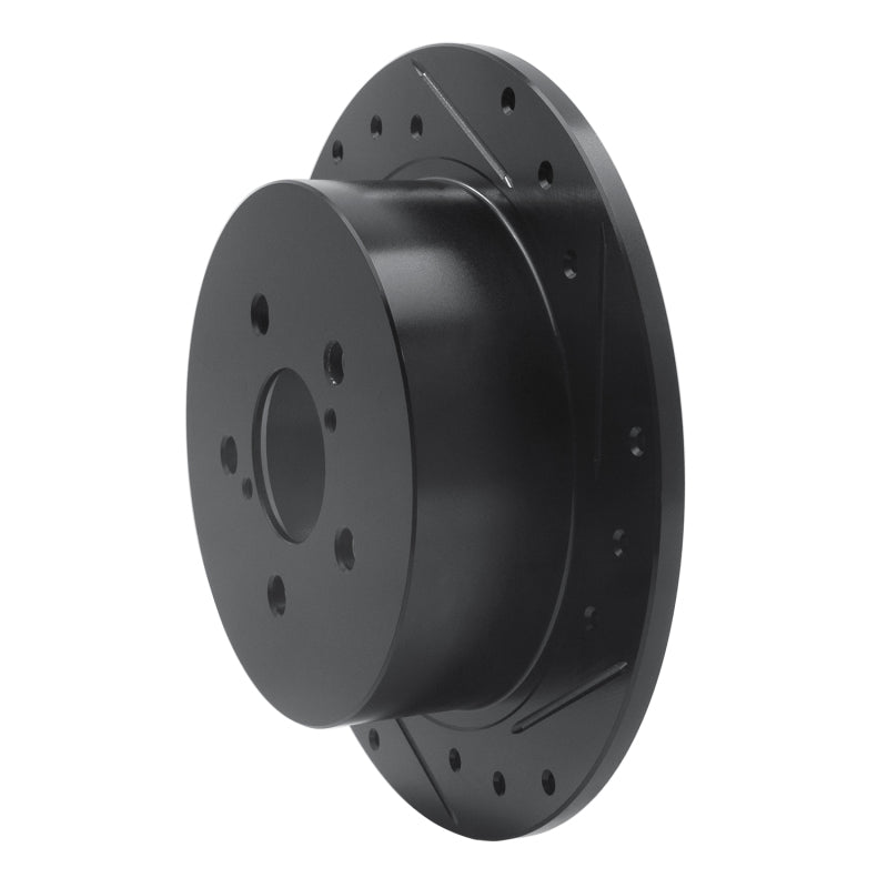 R1 Concepts R1 05-09 Subaru Legacy Rear Right Drilled & Slotted Black Brake Rotor