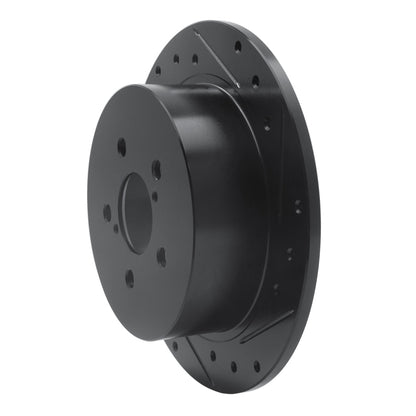 R1 Concepts R1 05-09 Subaru Legacy Rear Right Drilled & Slotted Black Brake Rotor