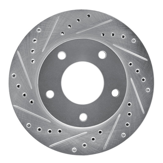 R1 Concepts R1 69-78 Cadillac Eldorado Rear Left Front Left Drilled & Slotted Silver Brake Rotor