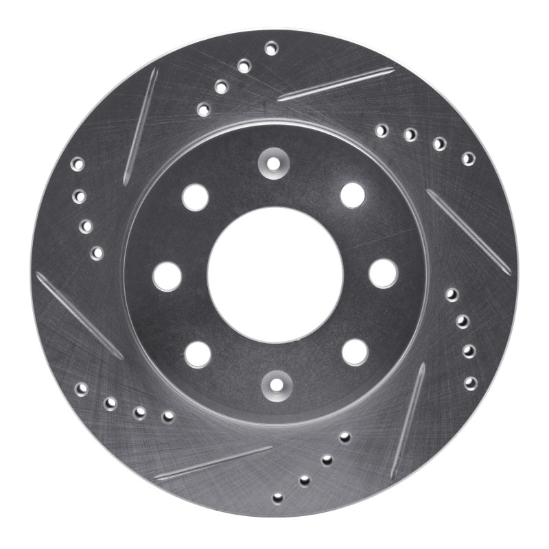 R1 Concepts R1 88-07 Dodge Colt Front Left Drilled & Slotted Silver Brake Rotor