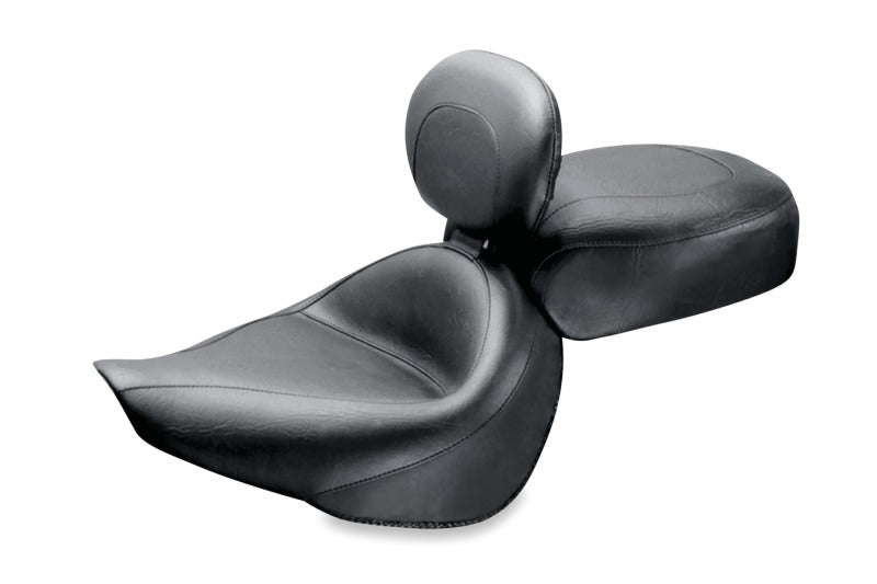 Mustang Motorcycle Mustang 95-05 Kawasaki Vulcan 800,96-05 800 Classic Touring 2PC Seat w/Driver Backrest - Black