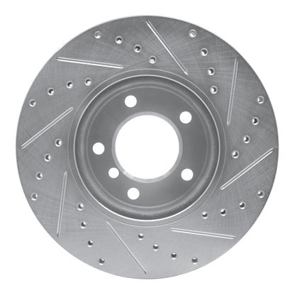 R1 Concepts R1 06-13 BMW 128I Front Left Drilled & Slotted Silver Brake Rotor