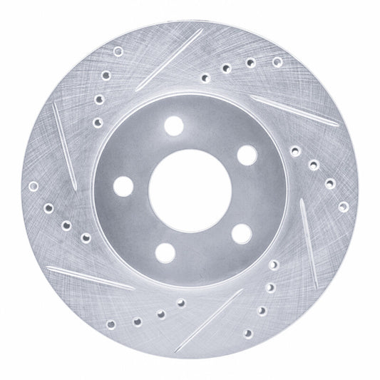 R1 Concepts R1 00-05 Chrysler Neon Front Left Drilled & Slotted Silver Brake Rotor