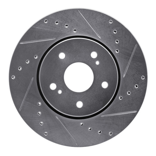 R1 Concepts R1 10-13 Suzuki Kizashi Front Right Drilled & Slotted Silver Brake Rotor