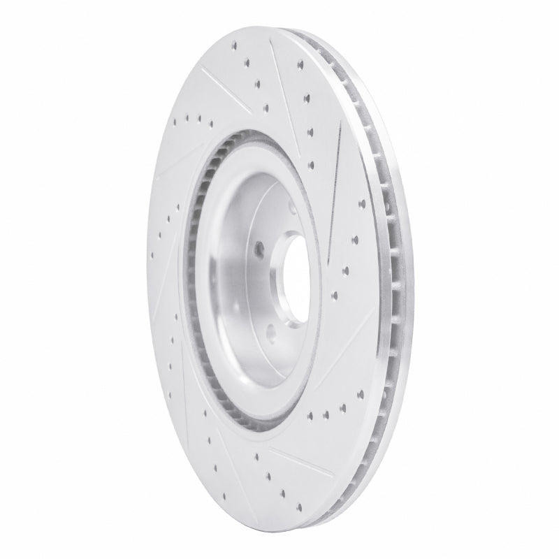 R1 Concepts R1 16-18 Ford Focus Front Left Drilled & Slotted Silver Brake Rotor