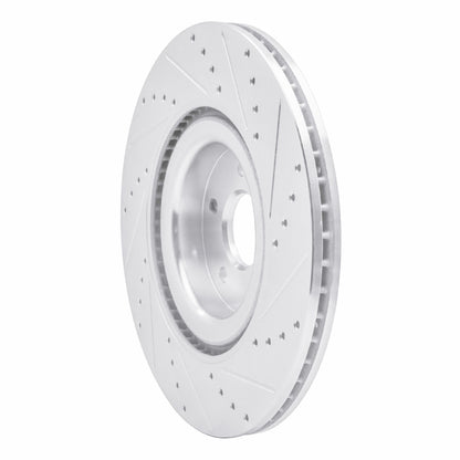 R1 Concepts R1 16-18 Ford Focus Front Left Drilled & Slotted Silver Brake Rotor