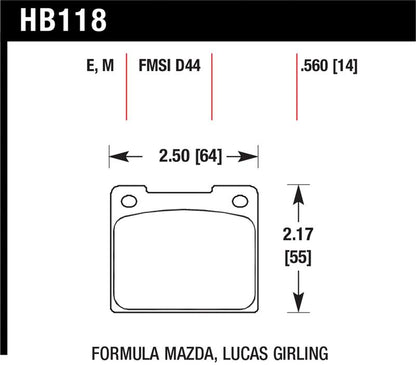 Hawk Performance Hawk 1978 Volvo 242 Black Race Front Brake Pads