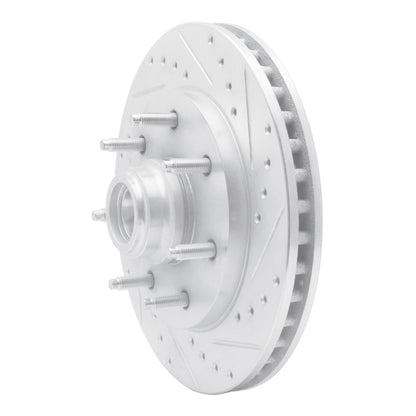 R1 Concepts R1 97-04 Ford F-150 RWD Front Right Drilled & Slotted Silver Brake Rotor