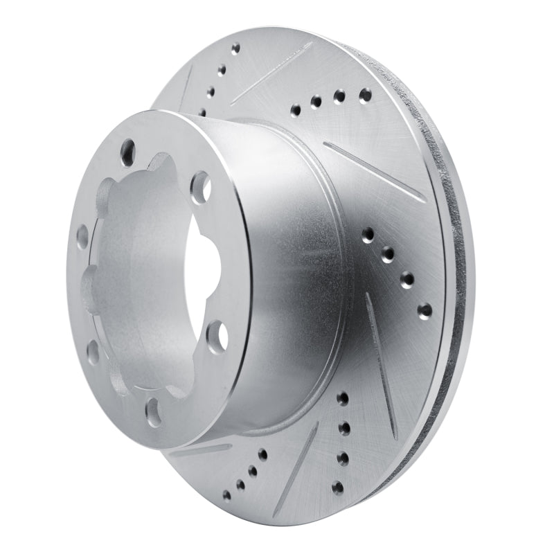 R1 Concepts R1 06-25 American Coach Patriot Rear Left Drilled & Slotted Silver Brake Rotor