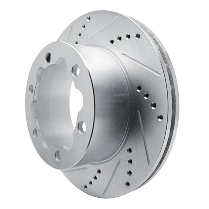 R1 Concepts R1 06-25 American Coach Patriot Rear Left Drilled & Slotted Silver Brake Rotor