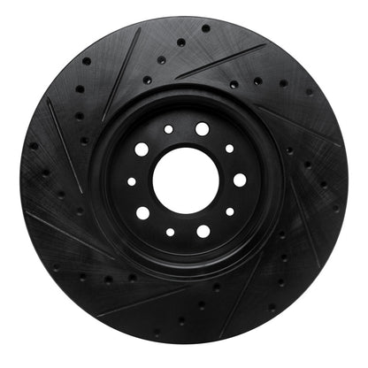 R1 Concepts R1 13-25 Cadillac CT4 Front Right Drilled & Slotted Black Brake Rotor