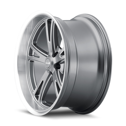 Ridler Wheels Ridler 606 20x8.5 / 5x120.65 BP / 0mm Offset / 83.82mm Hub Gloss Grey Machined Wheel