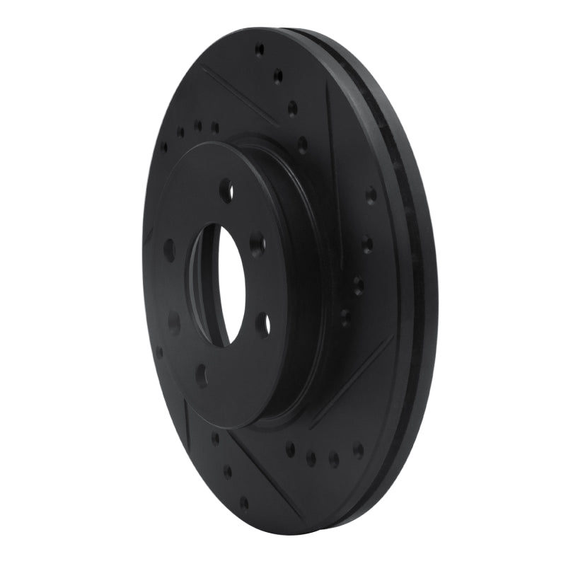 R1 Concepts R1 12-25 Dodge Attitude (Mexico) Front Right Drilled & Slotted Black Brake Rotor