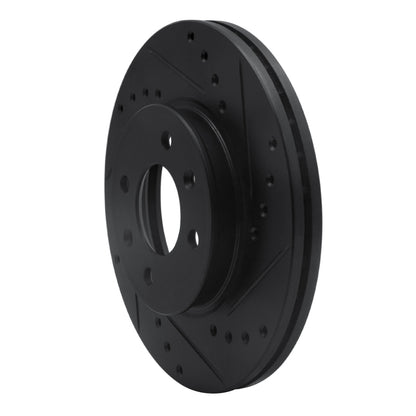 R1 Concepts R1 12-25 Dodge Attitude (Mexico) Front Right Drilled & Slotted Black Brake Rotor