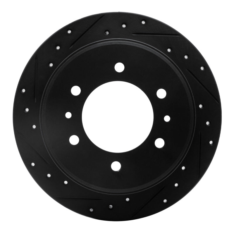 R1 Concepts R1 06-10 Hummer H3T Rear Left Drilled & Slotted Black Brake Rotor