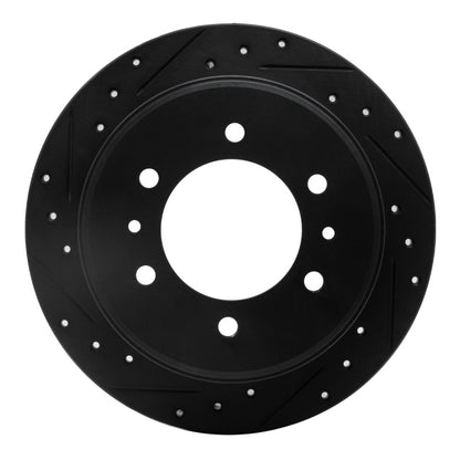 R1 Concepts R1 06-10 Hummer H3T Rear Left Drilled & Slotted Black Brake Rotor