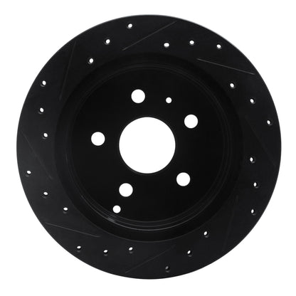 R1 Concepts R1 10-17 Chevrolet Equinox Rear Right Drilled & Slotted Black Brake Rotor