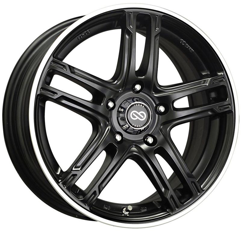 Enkei FD-05 17x7 5x100 40mm Offset 72.62 Bore Dia Black Machined Wheel